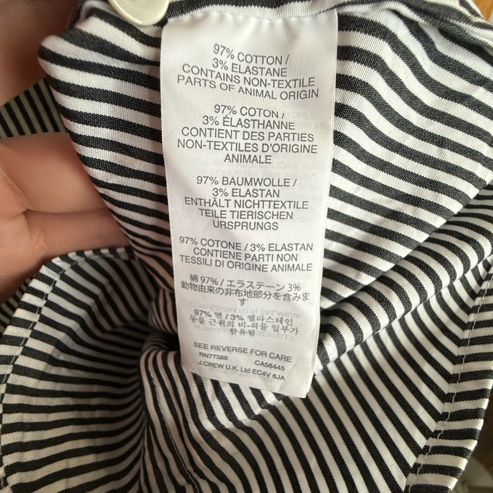 J. Crew Women’s Black and White Striped Shirt Small TALL - Picture 4 of 6